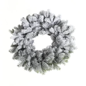 Couronne de Noël floquée (50 cm)