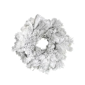 Petite couronne de Noël floquée (35 cm)